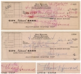 Moe Howard Lot of Two Checks Signed, Both Made Out to His Sons Family -- Dated 1 February 1962 and 6 July 1962 -- Both Measure 8.25 x 3 -- Very Good Condition